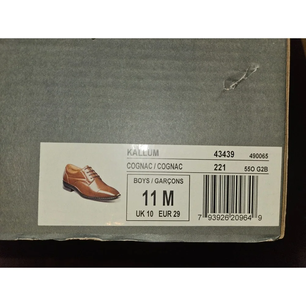 Stacy Adams Little Boys Kallum Jr. Cap Toe Lace‎ Up Shoes Cognac Size 11 NIB